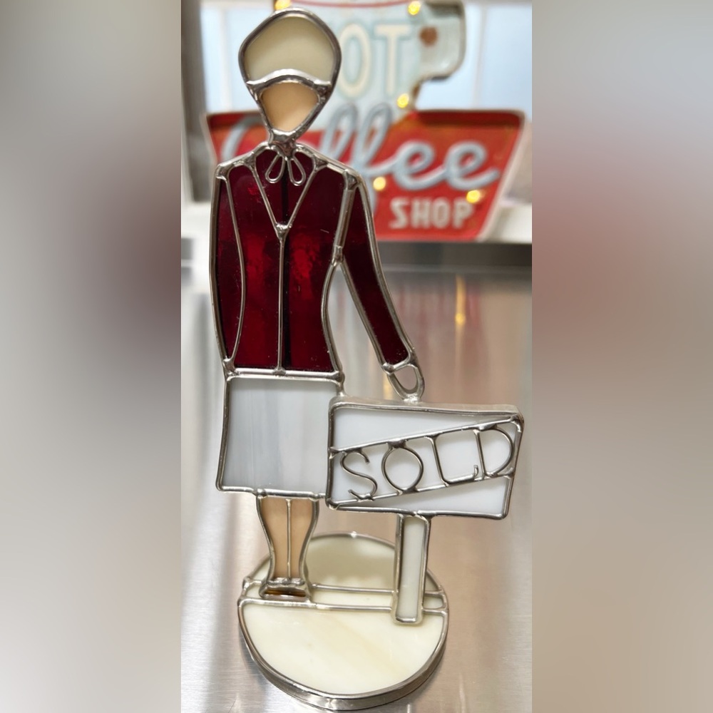 D.A. Glassco♥️Lady Realtor Stained Glass Figurine